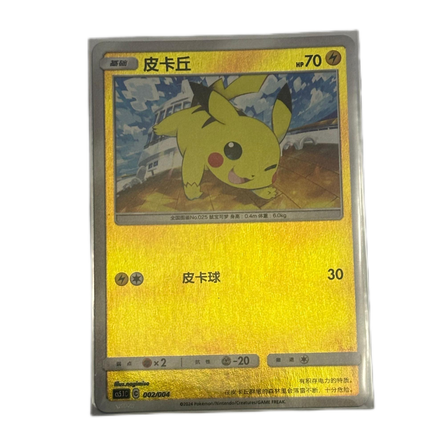 Pokemon Card 2024 S-Chinese Pikachu 002/004 Holo cs5.1c PTCG Mint New